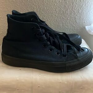 All-black Converse high tops - good condition
